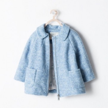sewa-Perlengkapan Musim Dingin-Zara Baby Girls Blue Coat