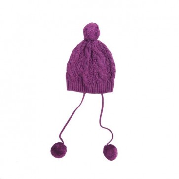 sewa-Baju Musim Dingin Anak-Coldwear Kids Purple Cable Knit Hat