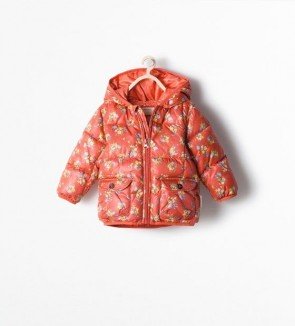 sewa-Perlengkapan Musim Dingin-Zara Girls Floral Padded Jacket
